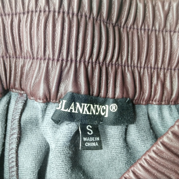 New Blank NYC Faux Leather Drawstring Jogger Color Grape Shake Size S - Picture 10 of 11